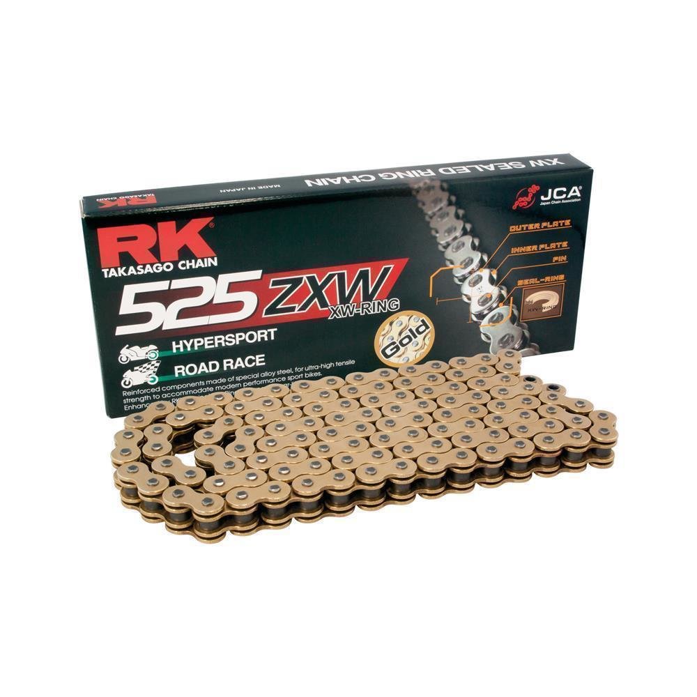 RK chain 525 ZXW 120 N gold/gold open