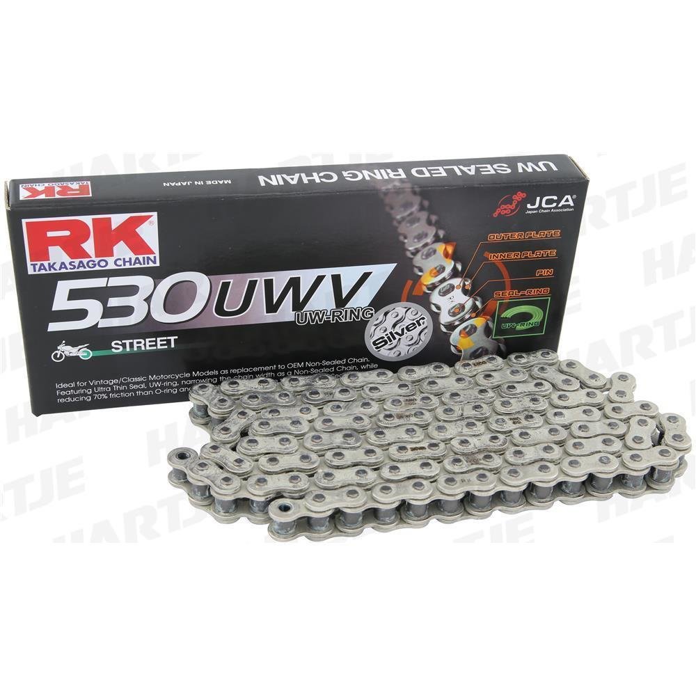 RK chain 530 UWV 102 N silver/silver open
