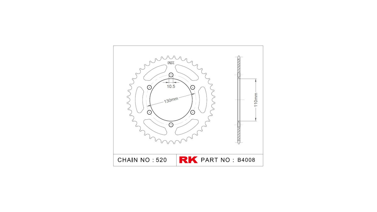 RK chain wheel 520 42Z steel silver