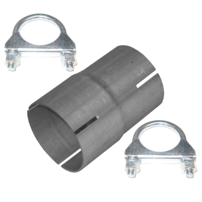 Rohr Reduzierstück von 70mm auf 76mm Auspuff Adapter inkl. 2 Schellen