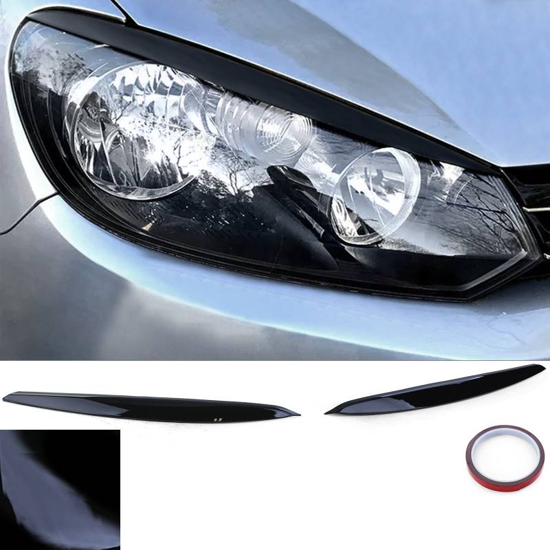 Scheinwerferblenden Böser Blick Schwarz Glanz für VW Golf 6 VI ab 2008-2012