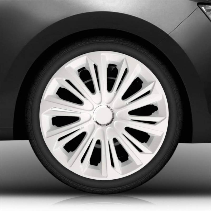 16" 16 Zoll Radkappen/Radzierblenden 006 Weiss (Farbe Weiß), passend für Fast alle Fahrzeugtypen (universal) von Autoteppich Stylers