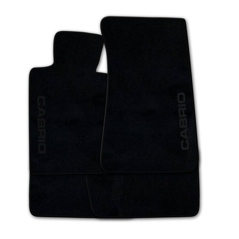 Autoteppich Stylers ATSQ100-CAB002834 Passgenaue Fußmatten in schwarz mit Druck Cabrio seitlich und Rand in Schwarz von Autoteppich Stylers
