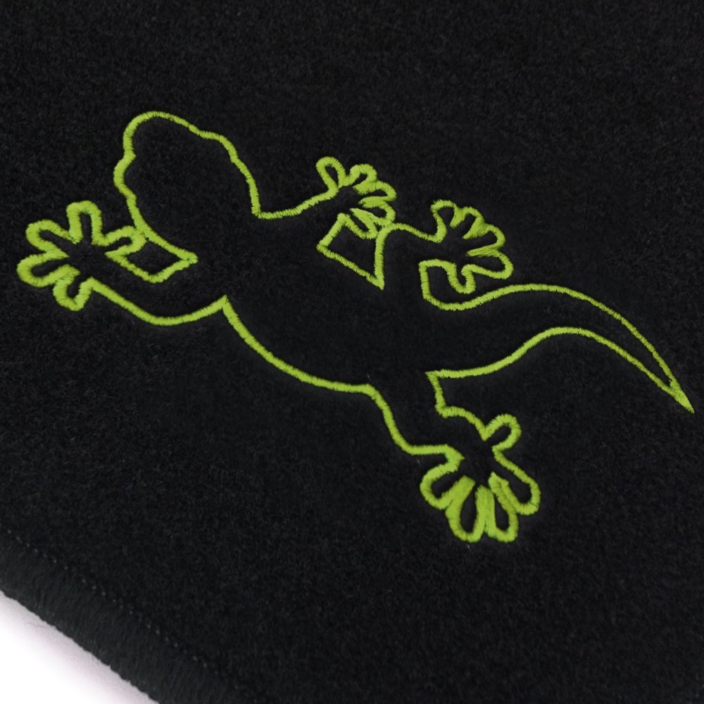 Autoteppich Stylers Q100GECKO000034 Passform Fußmatten mit Stick Eidechse (Gecko) und Rand in schwarz von Autoteppich Stylers