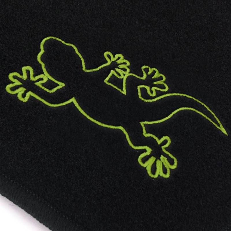 Autoteppich Stylers Q100GECKO000034 Passform Fußmatten mit Stick Eidechse (Gecko) und Rand in schwarz von Autoteppich Stylers