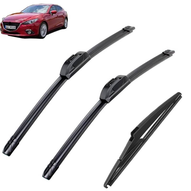 Auto Vorne Hinten Wischer Klingen Für Mazda 3 BM BN 2013-2021 Weiche Gummi Scheibenwischer Auto Windschutzscheibe 24 "+ 18" + 12 "2015 2016 2017 von Autozonea
