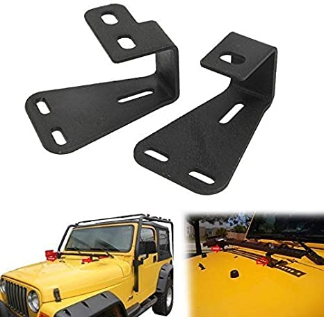 Auxmart Sperren Kapuze Scharnier hi-Lift Farm Jack Halterung Klammern für für Jeep Wrangler CJ 1944–1986/YJ 1987–1995/TJ 1997–2006 von Auxmart