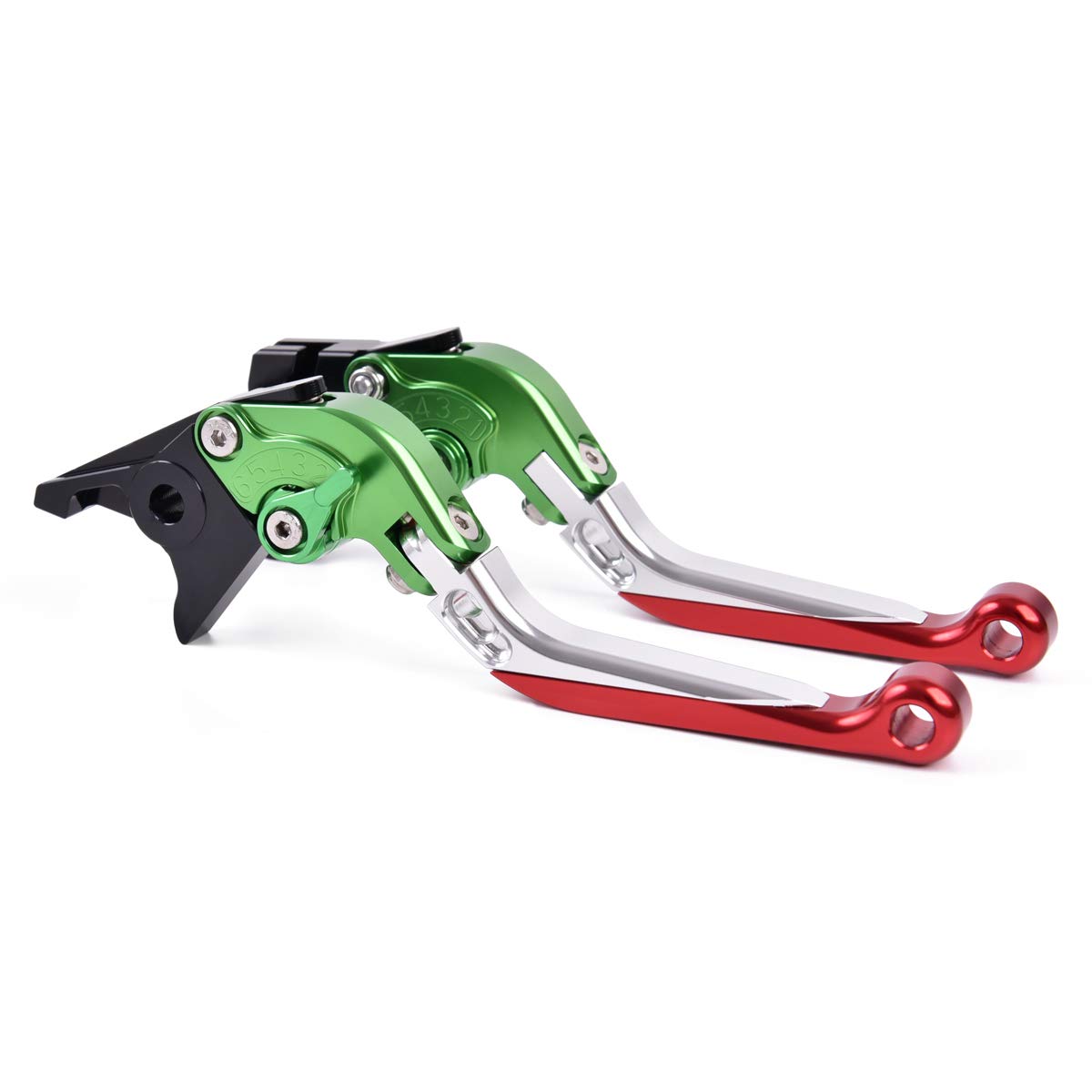 Bremshebel Klappbar Kupplungshebel Skalierbar CNC Motorrad Hebel für Aprilia RSV4 FACTORY/RSV4-R/RR (2009-2019), TUONO V4 1100RR/Factory (2017-2019) Grün Silber von Auzkong