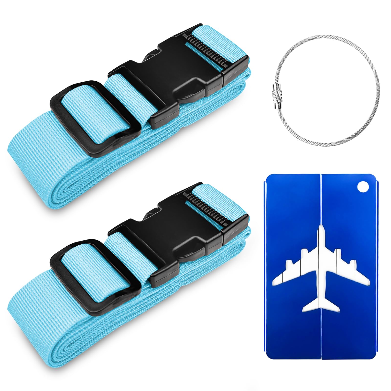 Avesteir 2-Stück Koffergurt Kofferband Gurt Gepäckgurt Luggage Strap für Koffer Blau von Avesteir