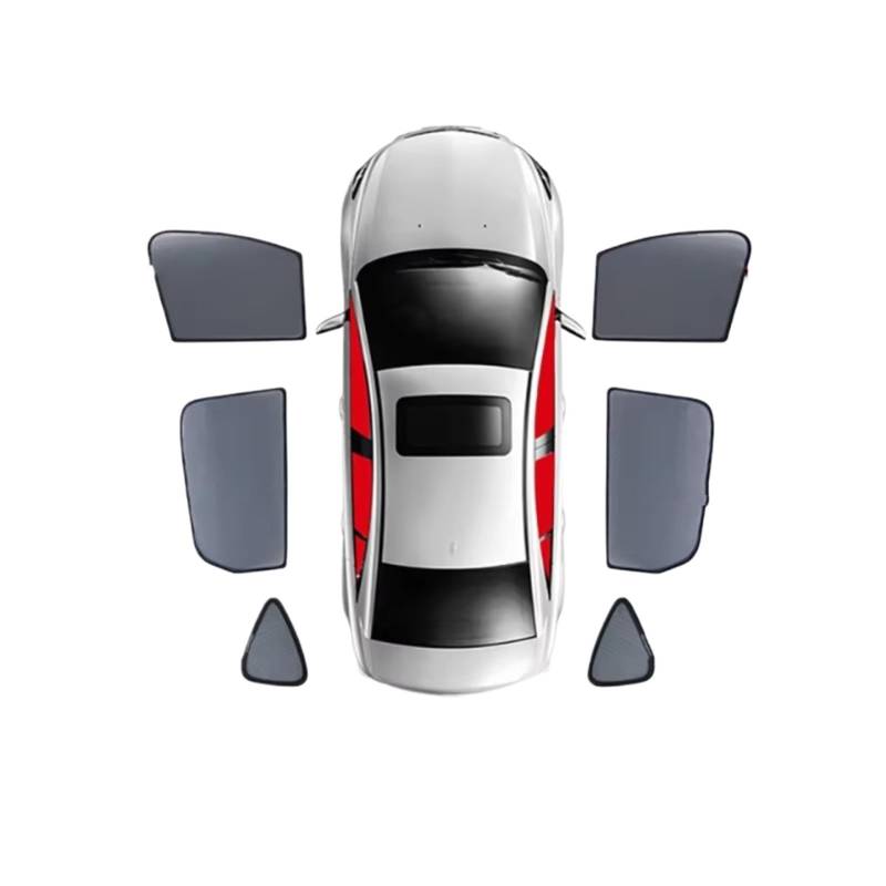Sonnenschutz Auto Für Hyundai I30 PD Fließheck 2018-2024 Frontscheibenvorhang Rückseite Babyfenster Mesh Sonnenschutz Visier Magnetischer(6PCS) von Avfpra