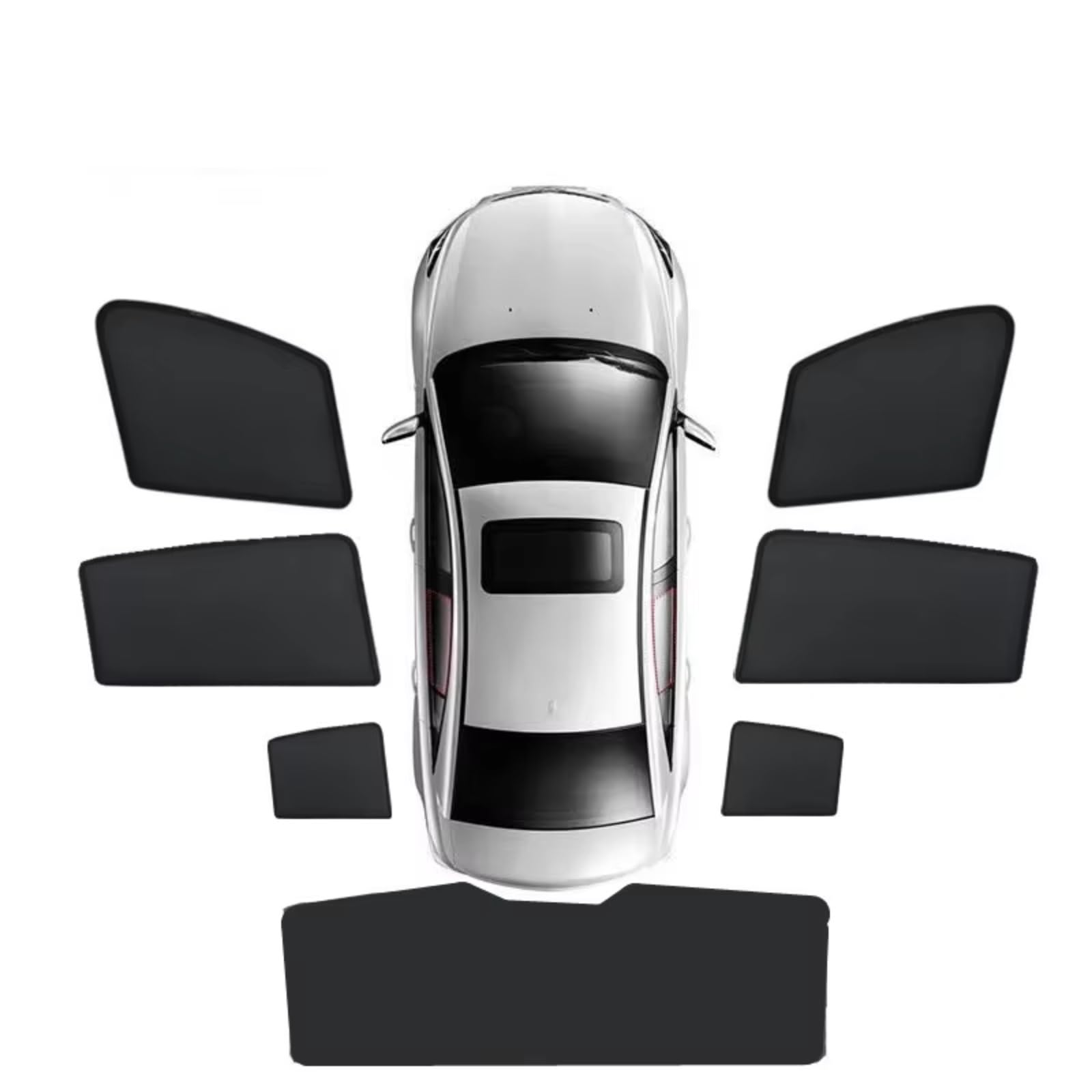 Sonnenschutz Auto Für Macan MK1 2015~2024 2016 2017 2018 2019 2020 2021 2022 2023 Magnetischer Vorhang Sichtschutz Mesh Sonnenschutz(7PCS Set) von Avfpra