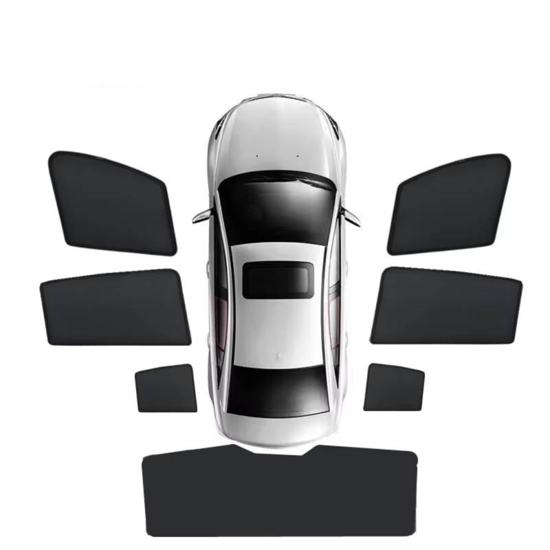 Sonnenschutz Auto Für Macan MK1 2015~2024 2016 2017 2018 2019 2020 2021 2022 2023 Magnetischer Vorhang Sichtschutz Mesh Sonnenschutz(7PCS Set) von Avfpra
