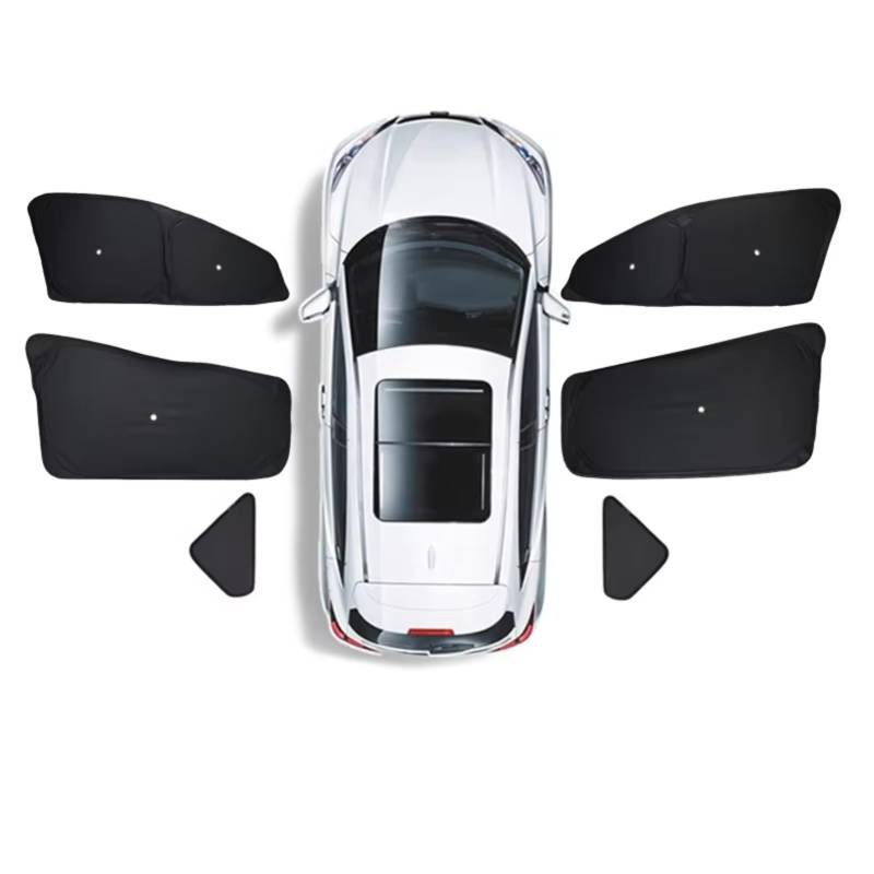 Sonnenschutz Auto Für Tesla Für Modell 3 Für Highland 2024 Y Mit Saugnäpfen Vorne Hinten Windschutzscheibe Windows Auto Seite Fenster Sonnenschirm(My 6PCS) von Avfpra