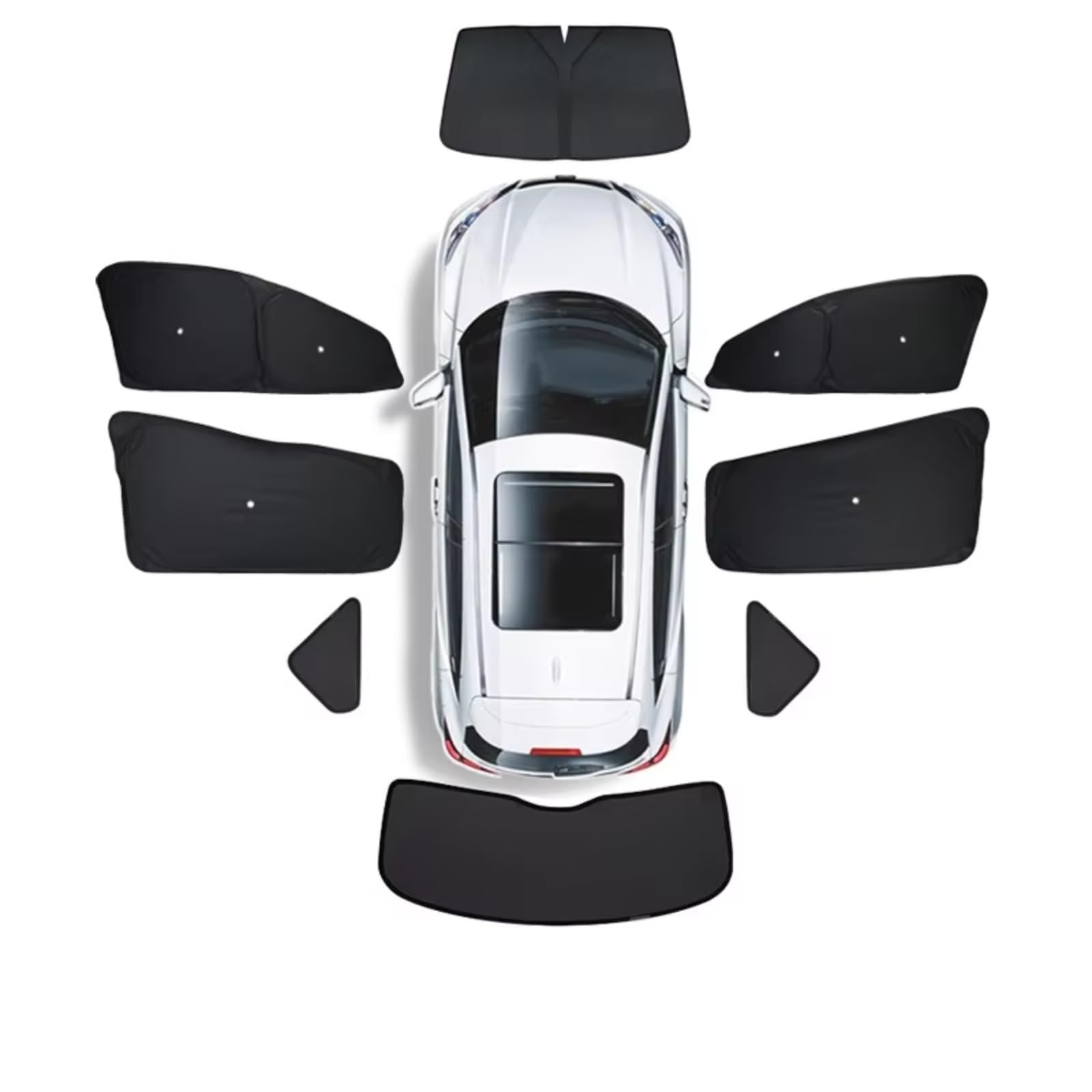 Sonnenschutz Auto Für Tesla Für Modell 3 Für Highland 2024 Y Mit Saugnäpfen Vorne Hinten Windschutzscheibe Windows Auto Seite Fenster Sonnenschirm(My Full 8PCS) von Avfpra