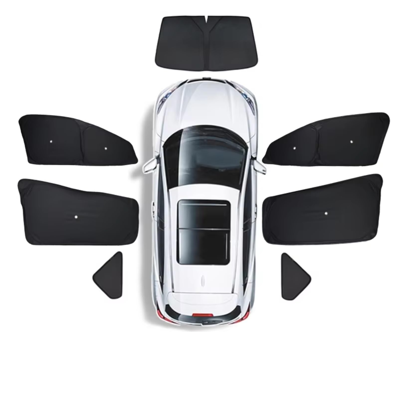 Sonnenschutz Auto Für Tesla Für Modell 3 Für Highland 2024 Y Mit Saugnäpfen Vorne Hinten Windschutzscheibe Windows Auto Seite Fenster Sonnenschirm(New M3 Full 7PCS) von Avfpra
