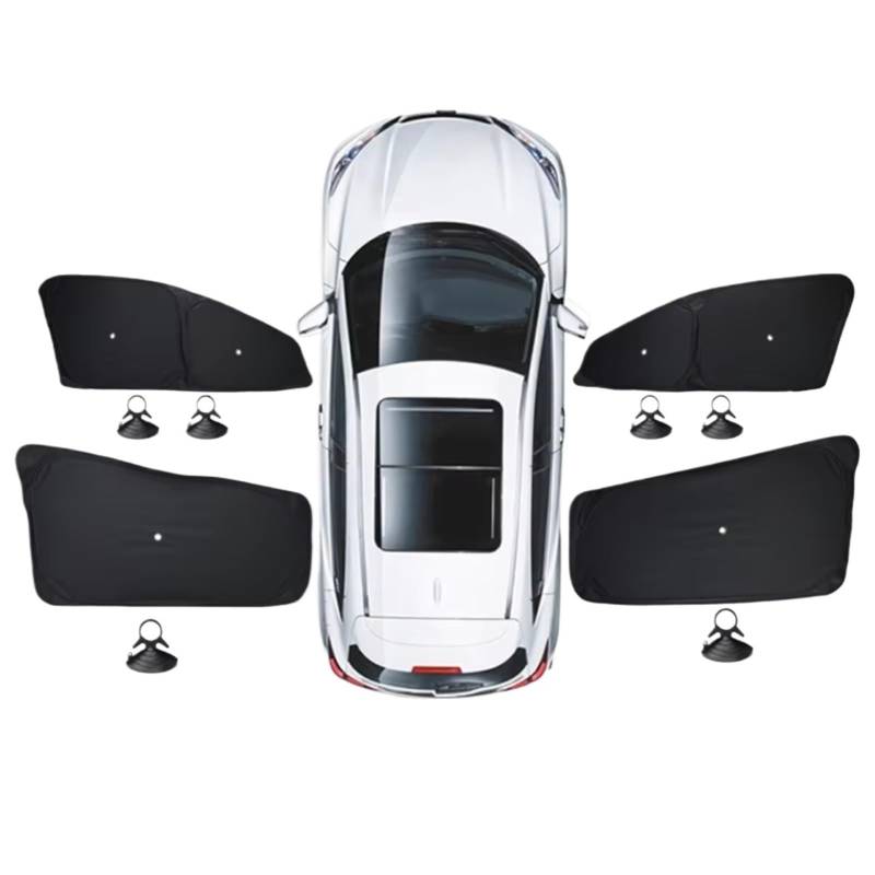 Sonnenschutz Auto Für Tesla Für Modell Y 3 2025 XS Sonnenschutz Vorne Hinten Seite Fenster Sonnenschutz Windschutzscheibe Sonnenblende(MS New F R Suction) von Avfpra