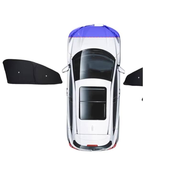 Sonnenschutz Auto Für Tesla Für Modell Y 3 2025 XS Sonnenschutz Vorne Hinten Seite Fenster Sonnenschutz Windschutzscheibe Sonnenblende(MS Old F S Suction) von Avfpra