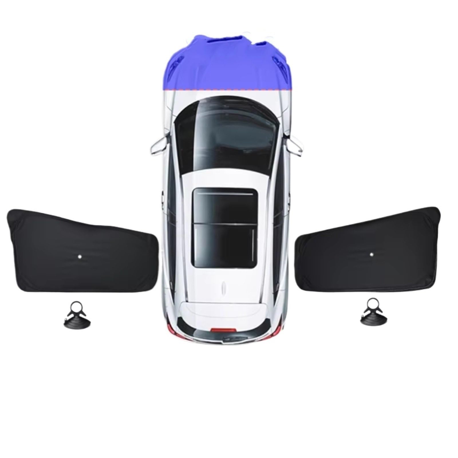 Sonnenschutz Auto Für Tesla Für Modell Y 3 2025 XS Sonnenschutz Vorne Hinten Seite Fenster Sonnenschutz Windschutzscheibe Sonnenblende(MS Old R S Suction) von Avfpra