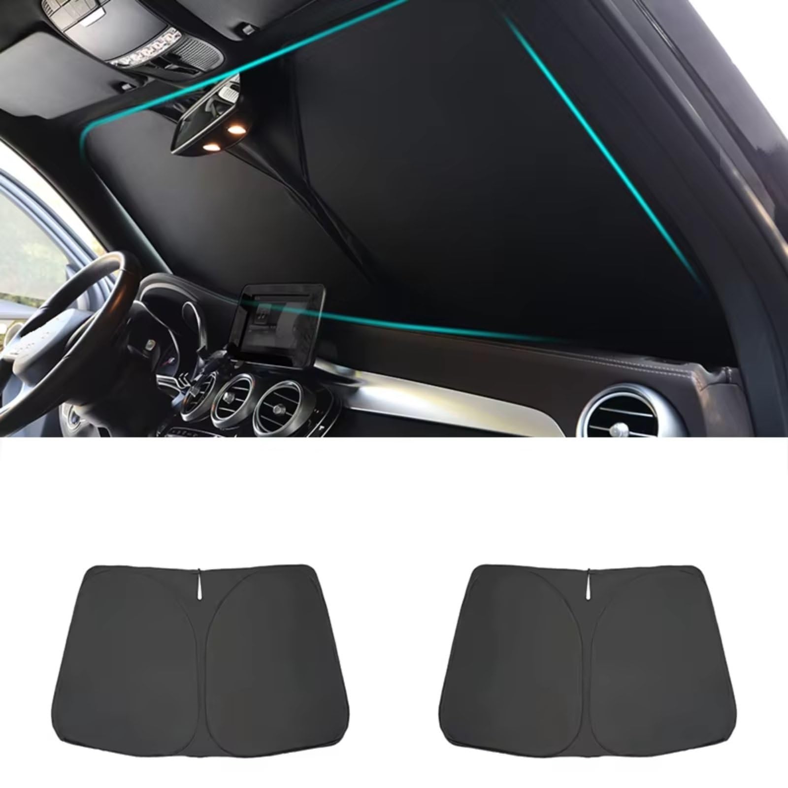 Sonnenschutz Auto Für VW Für Golf 6 Mk6 2008-2014 Magnetischer Auto-Sonnenschutzschild Frontscheibenrahmen Vorhang Sonnenschutz Die Hintere Seitenscheibe(1 Front Windshield) von Avfpra