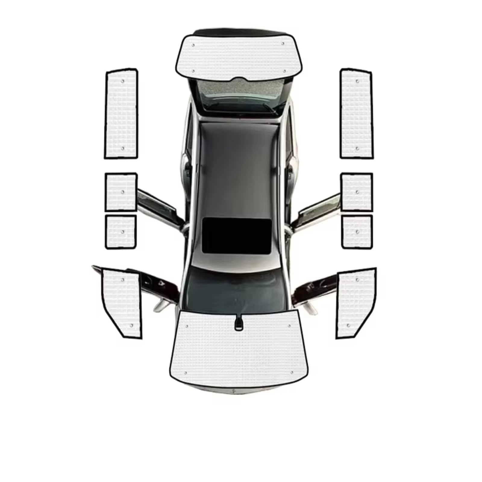 Sonnenschutz Auto Für VW Für Transporter Für Caravelle Für Multivan Für Doubleback T5 LWB 2003~2015 Auto-Sonnenschutz-Visier-Blindabdeckung(All Sunshades LWB) von Avfpra