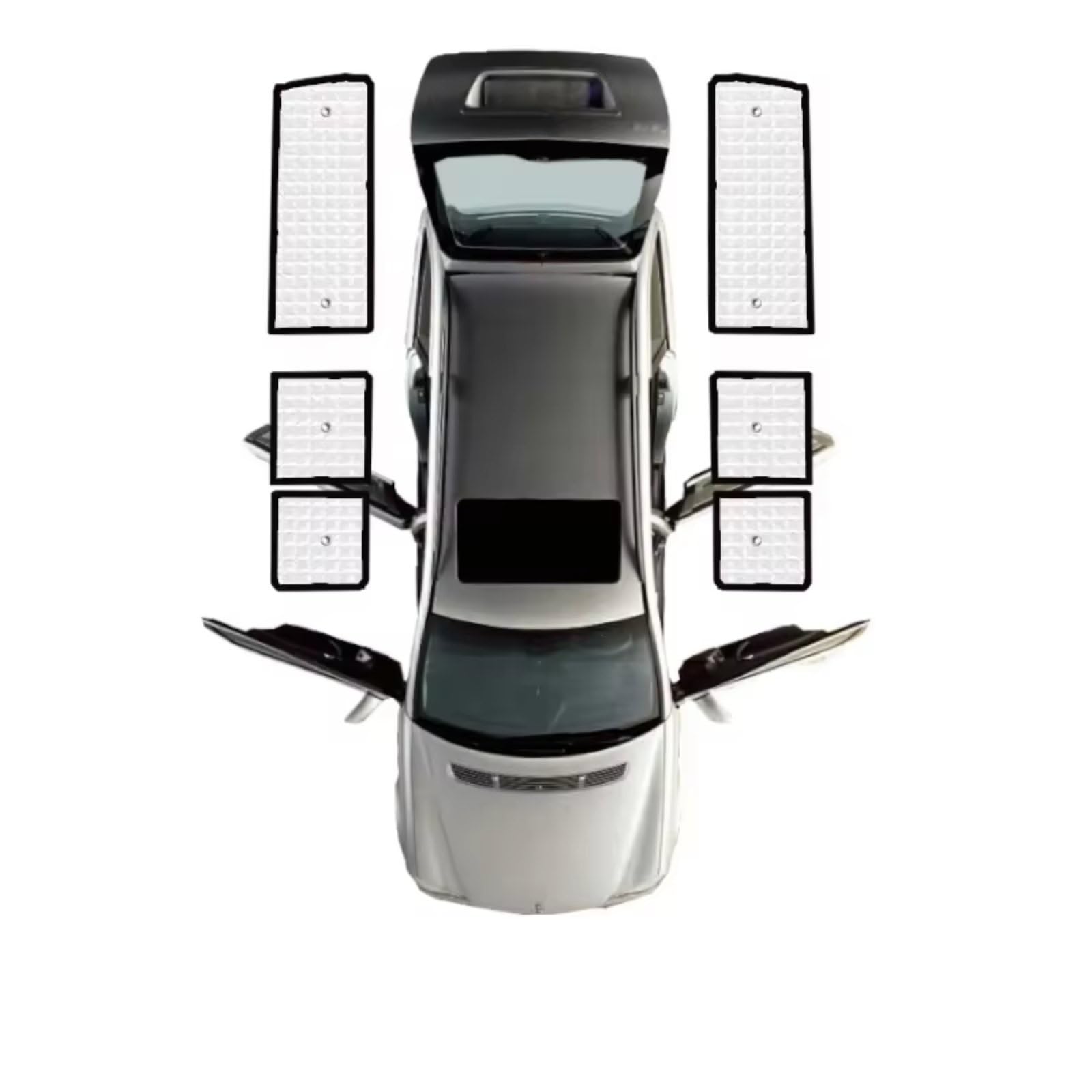 Sonnenschutz Auto Für VW Für Transporter Für Caravelle Für Multivan Für Doubleback T5 LWB 2003~2015 Auto-Sonnenschutz-Visier-Blindabdeckung(Rear Windows LWB) von Avfpra