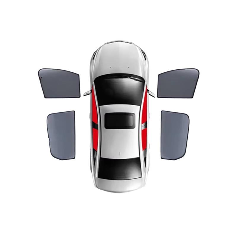 Sonnenschutz Auto Für X1 F48 2015-2022 F 48 Magnetischer Auto-Sonnenschutz Frontscheibenvorhang Abdeckung Rückseite Babyfenster Mesh Sonnenschutzvisier(D- 4PCS Front Rear) von Avfpra