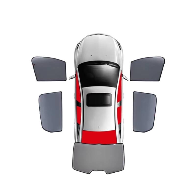 Sonnenschutz Auto Für X1 F48 2015-2022 F 48 Magnetischer Auto-Sonnenschutz Frontscheibenvorhang Abdeckung Rückseite Babyfenster Mesh Sonnenschutzvisier(F- 5PCS Front Rear Back) von Avfpra