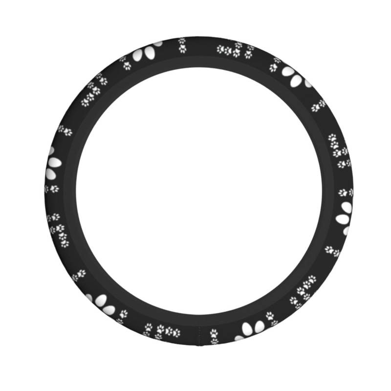 Auto-Lenkradbezug, rutschfest, elastisch, Sicherheit, weich, atmungsaktiv, universal, 38 cm, Hundepfoten-Aufdruck von Avimya