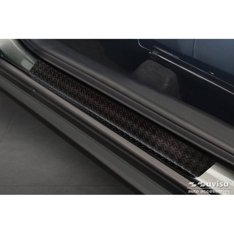 Aluminium Einstiegsleisten 'Riffled Plate' kompatibel mit Toyota Aygo X 2022- - 4-teilig - Schwarz von Avisa