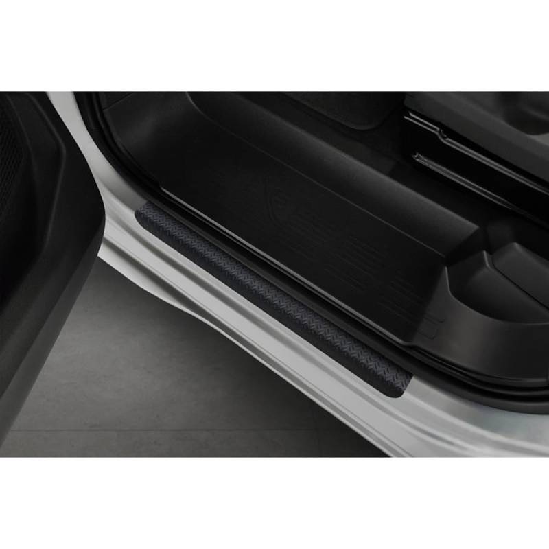 Aluminium Einstiegsleisten 'Riffled Plate' kompatibel mit Volkswagen Multivan T7 2021- - 4-teilig - Schwarz von Avisa