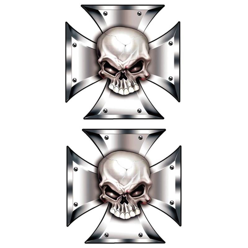 Avisa Aufklebersatz Skull in IronCross - 2X 8x8cm von Avisa