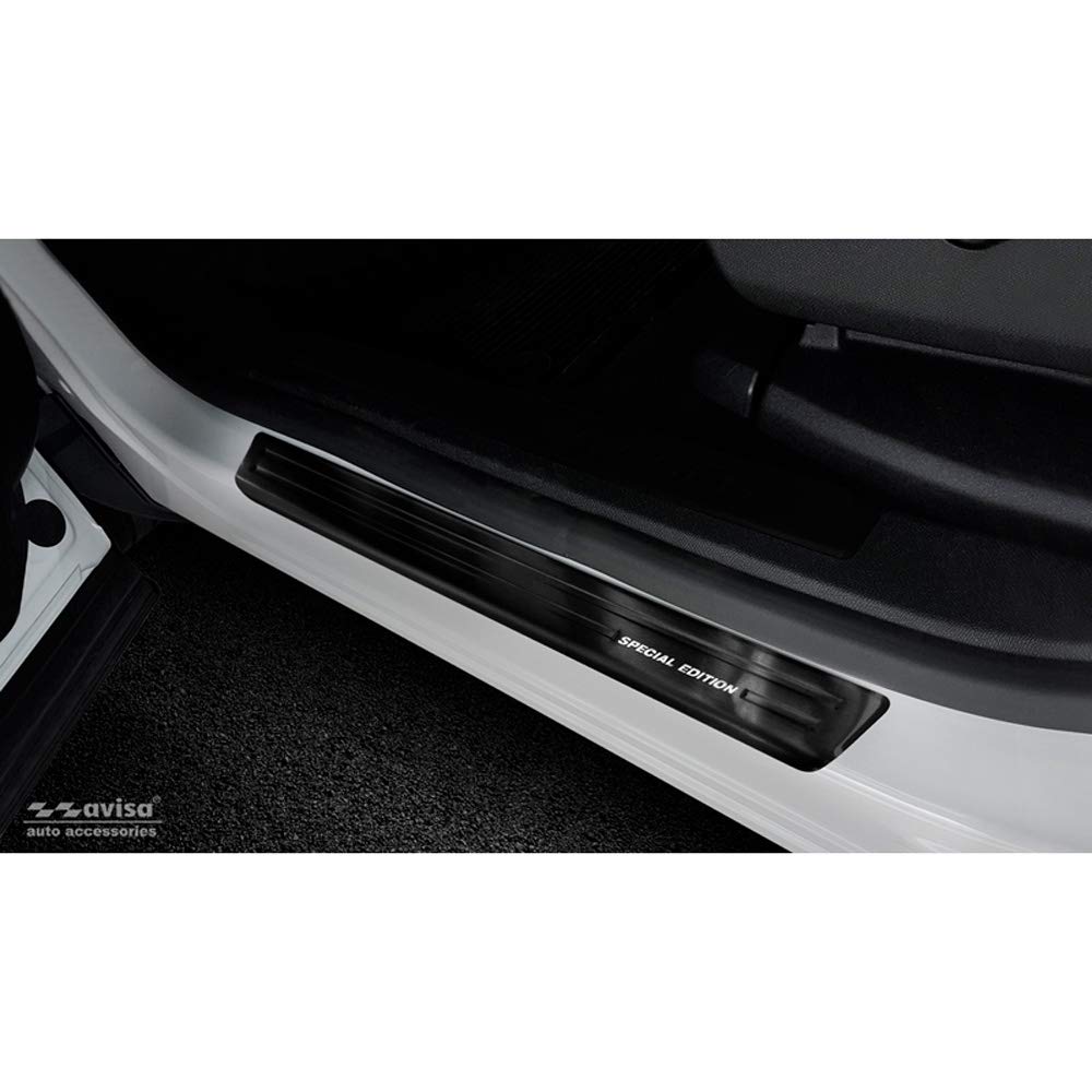 Black Stainless Steel Door sill protectors compatible with Citroën C5 Aircross 2018- 'Special Edition' - 4-pieces von Avisa