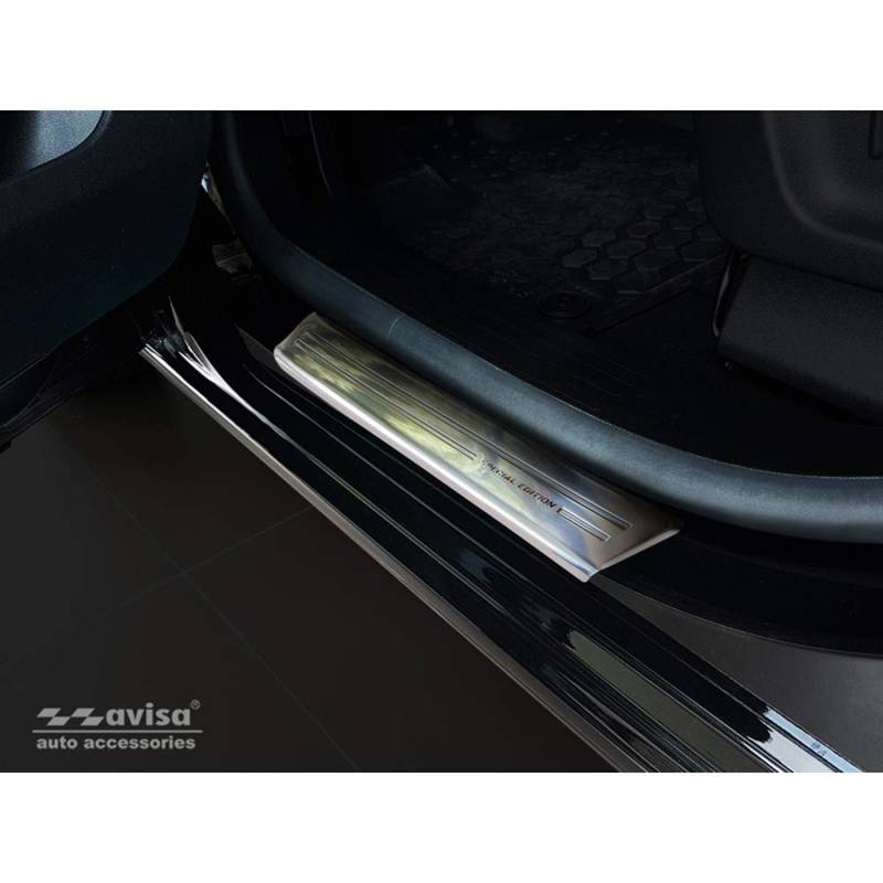 Inox door sill protectors compatible with Citroen Berlingo Multispace/Peugeot Partner & Rifter/Opel Combo E Life 2018- / Toyota Proace City/Verso 2019- 'Special Edition' - 2-pieces von Avisa