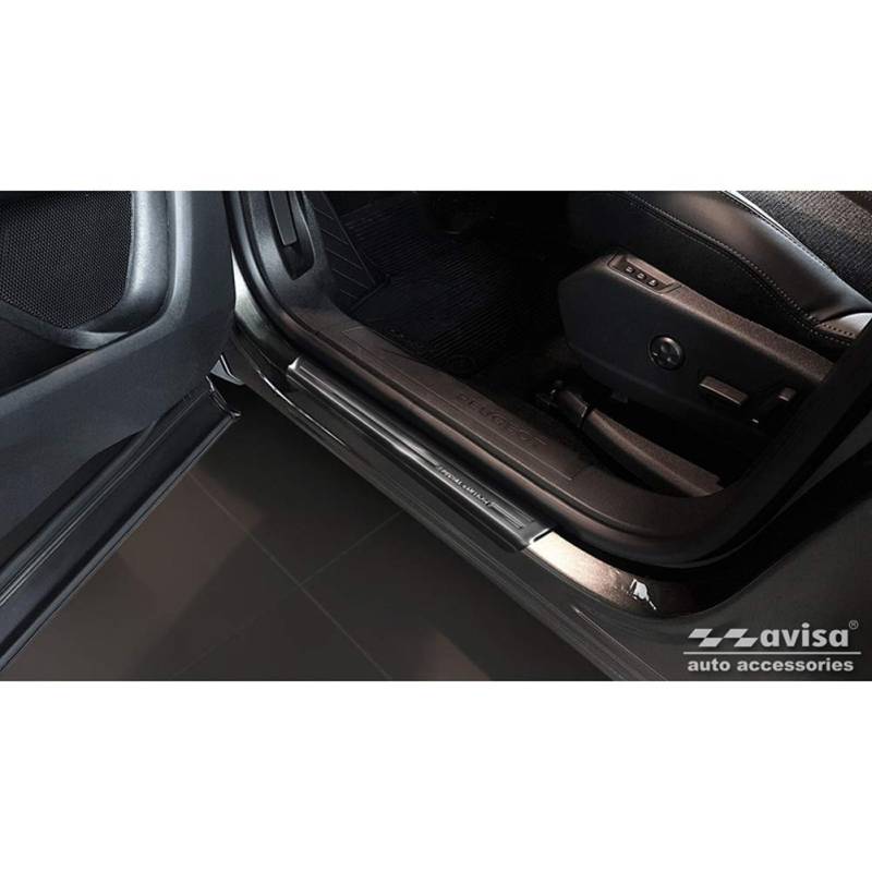Avisa Black Stainless Steel Door sill Protectors Compatible with Peugeot 3008 2016- 'Special Edition' - 4-Pieces von Avisa