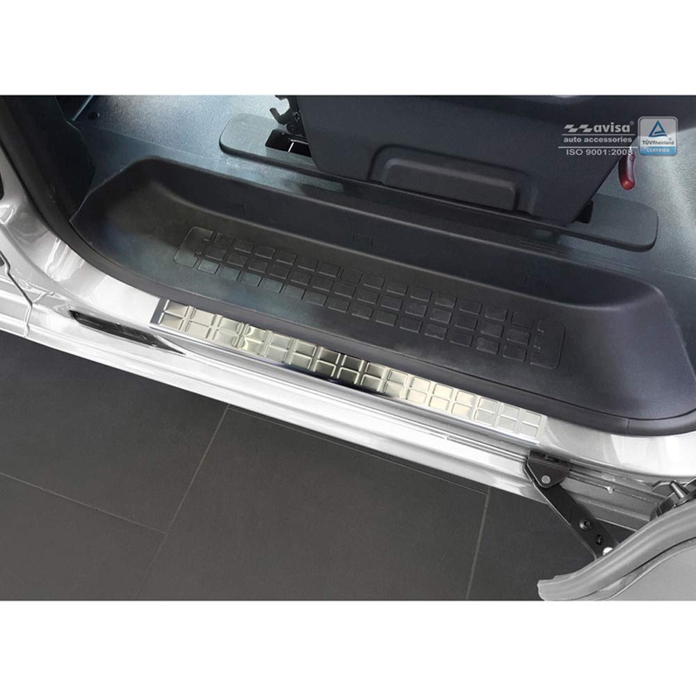 Inox door sill protectors compatible with Citroën Spacetourer & Peugeot Traveller/Expert & Toyota Proace 2016- & Opel Zafira Life 2019- & Fiat Ulysse 2022- 'Rectangles' - 2-pieces rear sliding doors von Avisa