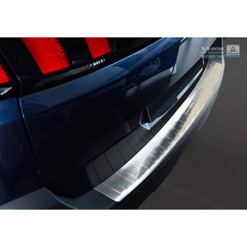 Avisa Edelstahl Heckstoßstangenschutz kompatibel mit Peugeot 5008 II 2017- (exkl. GT-Line) 'Ribs', Silber von Avisa