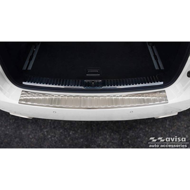 Avisa Edelstahl Heckstoßstangenschutz kompatibel mit Porsche Cayenne II 2010-2014 & FL 2014- 'Ribs' von Avisa