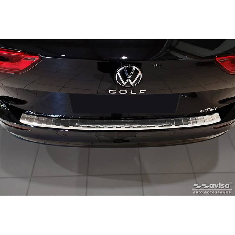 Avisa Edelstahl Heckstoßstangenschutz kompatibel mit Volkswagen Golf VIII Variant 2020- 'Ribs' von Avisa