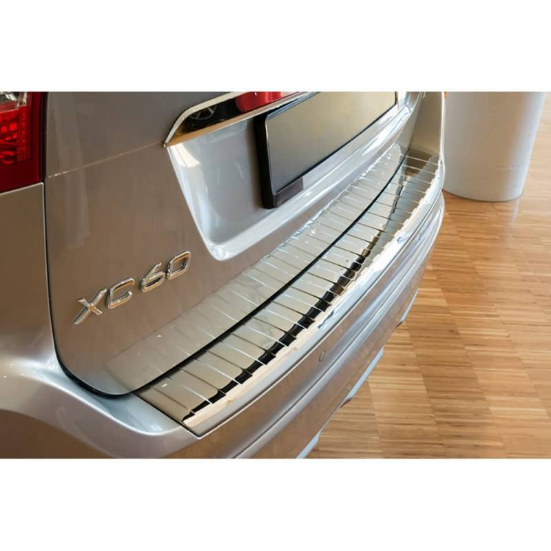 Avisa Chrom Edelstahl Heckstoßstangenschutz kompatibel mit Volvo XC60 2013-2016 'Ribs' von Avisa