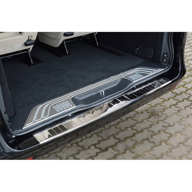Avisa Chrom Edelstahl Heckstoßstangenschutz kompatibel mit Mercedes Vito/V-Klasse 2014-2019 & Facelift 2019- 'Ribs' von Avisa
