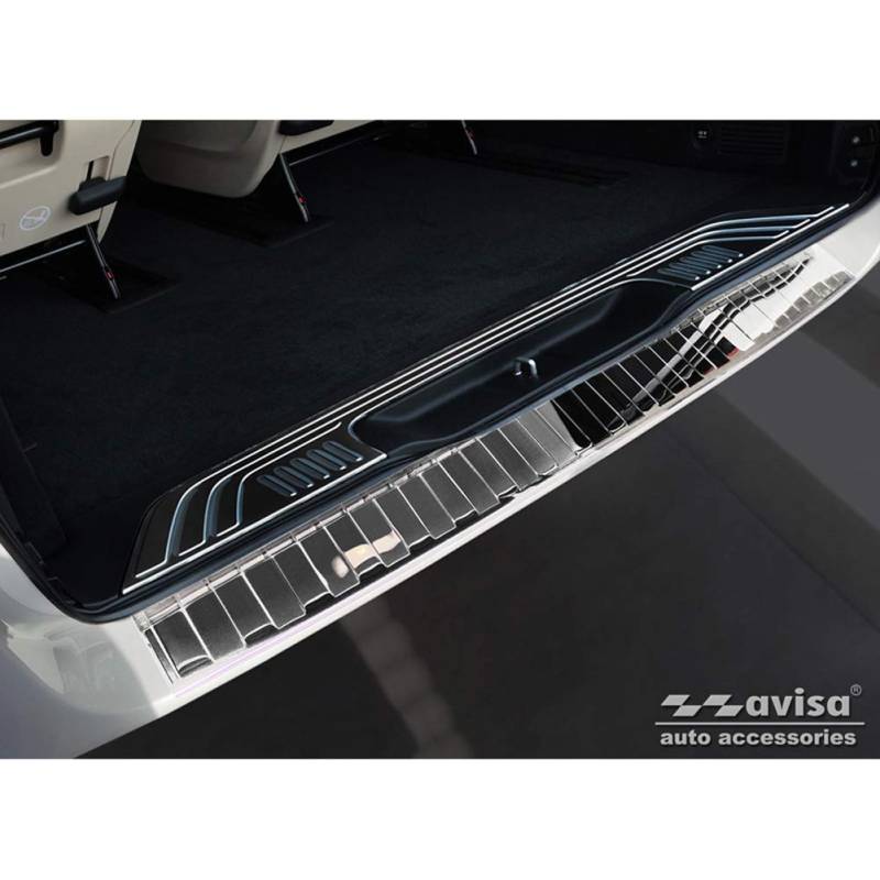Avisa Chrom Edelstahl Heckstoßstangenschutz kompatibel mit Mercedes Vito/V-Klasse 2014-2019 & Facelift 2019- 'Ribs' 'XL' von Avisa