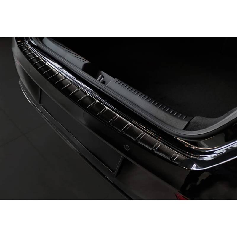 Avisa Schwarz Edelstahl Heckstoßstangenschutz kompatibel mit Mercedes CLA II (X118) Shooting Brake 2019- 'Ribs' von Avisa