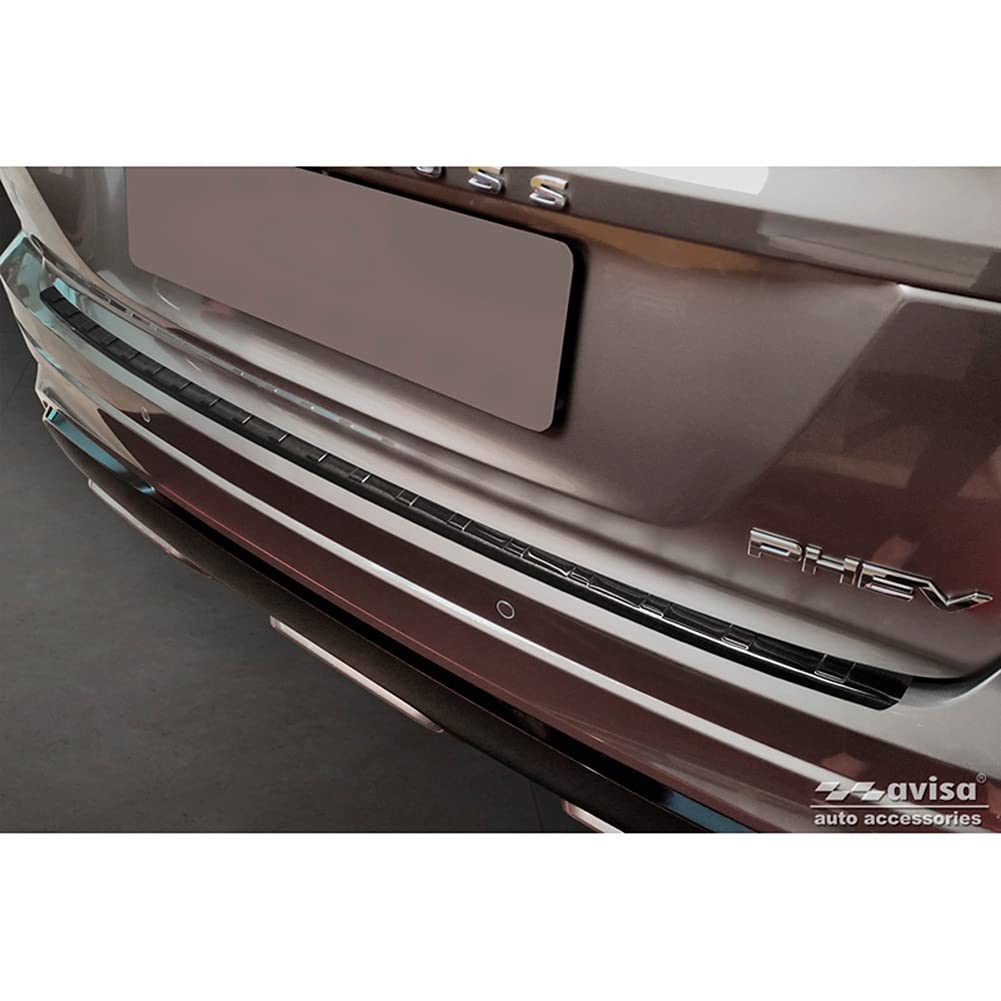 Schwarz Edelstahl Heckstoßstangenschutz kompatibel mit Mitsubishi Eclipse Cross PHEV Facelift 2021- von Avisa