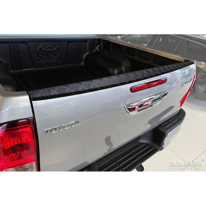 Avisa Aluminium Pickup Heckklappenschutz kompatibel mit Toyota Hilux VIII Facelift 2020- - Schwarz von Avisa