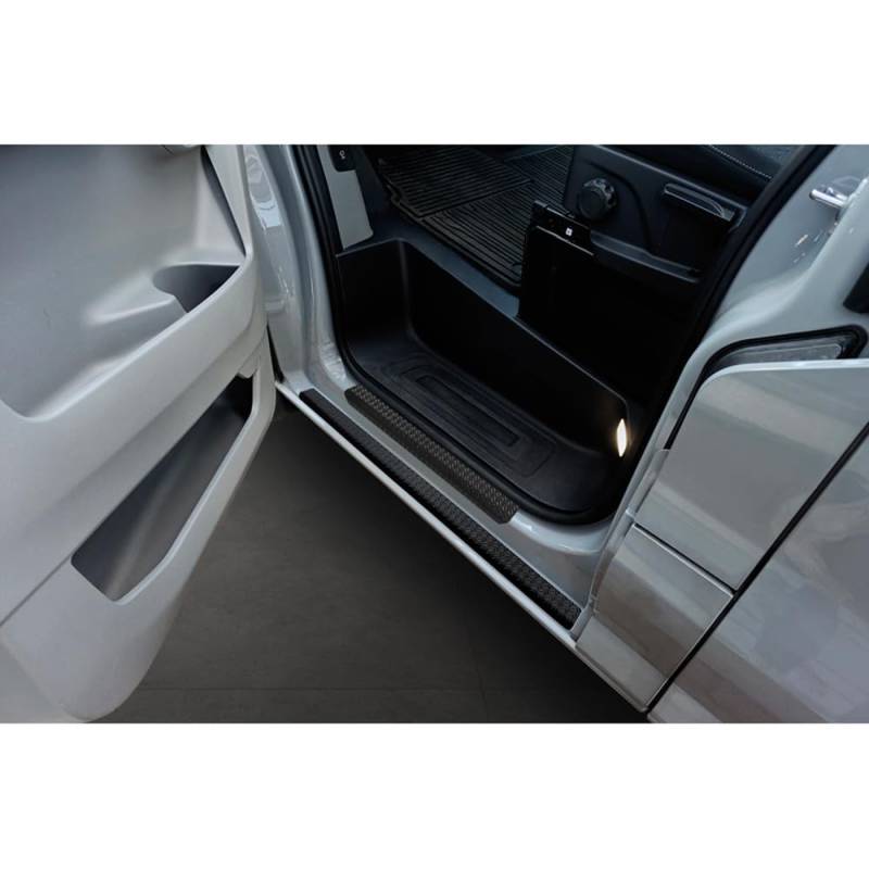 Avisa Aluminium obere Einstiegsleisten kompatibel mit Ford Transit Custom (V710) & Tourneo Custom (V710) 2023- 'Riffled Plate' - 2-teilig - Schwarz von Avisa