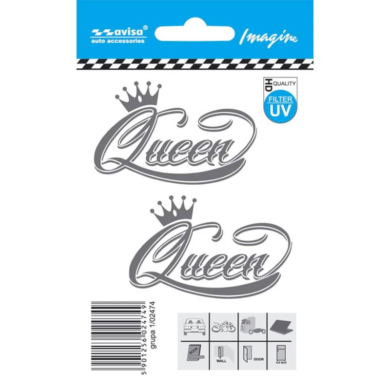 Avisa Auto Tattoo Aufkleber Queen 2-Stück - 6,3x4cm von Avisa