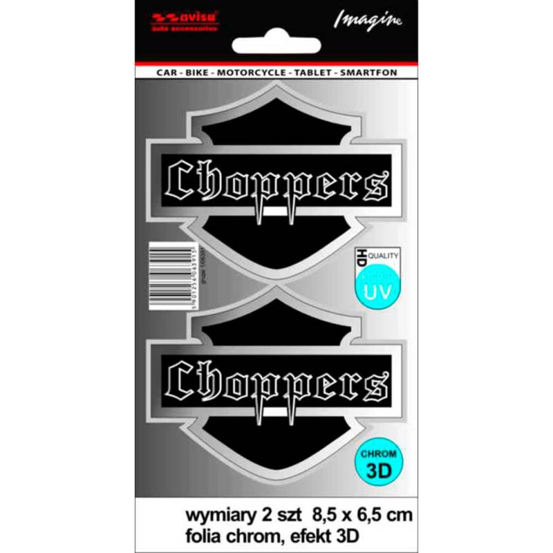 Avisa AutoTattoo Aufkleber Choppers 3D Chrome - 8,5 x 6,5cm von Avisa