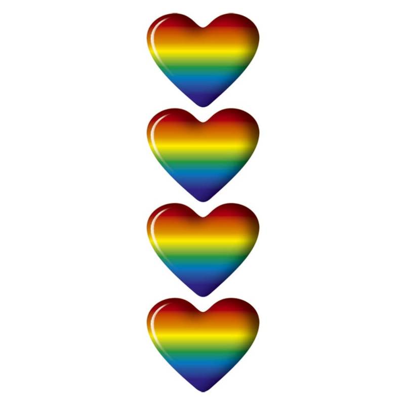 Avisa Auto Tattoo Aufkleber Heart 3D Rainbow - 2,8x2,3cm von Avisa