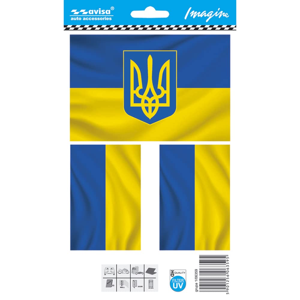 Avisa Auto Tattoo Aufkleber Ukraine/Flags - 12,7x8,5cm von Avisa