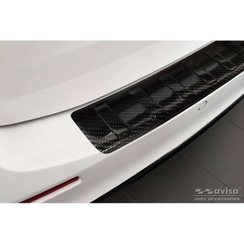 Avisa Echtes 3D Karbon Heckstoßstangenschutz kompatibel mit BMW 5er Touring G31 FL 2020- 'Ribs' von Avisa